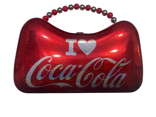Vintage I Love Coca Cola Purse Coke Purse Metal Red Silver