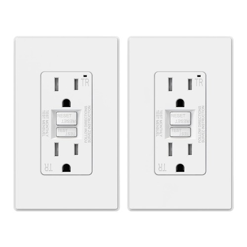 GFCI Steckdose 15 Amp, Selbsttest GFI Steckdose mit dünnerer Bauform, TR T... - Bild 1 von 7