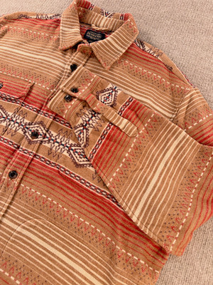 NWT Mens LG Pendleton Doublesoft Driftwood Chamois Shirt Beacon Rock Tan Cotton