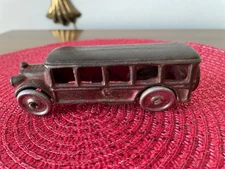 VINTAGE A. C. WILLIAMS CAST IRON 5" TOUR BUS with METAL WHEELS