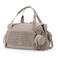 Diaper Bag Tote Large Travel Hospital Bag with Pacifier Case Brown Taupe