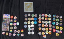 Vintage 90s Pogs Milk Caps Lot With Slammer Jammer Case Imperial Rohks Slug