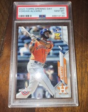 2020 Topps Opening Day #63 Yordan Alvarez  Orange Jersey (RC) - PSA 10