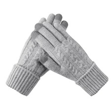 Trifabricy Womens Winter Gloves, Warm Thick Lined Touchscreen Gloves, Grey