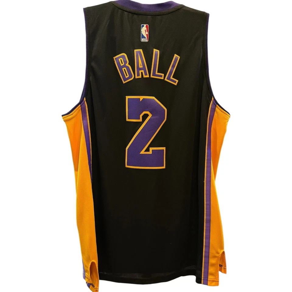 Camiseta Adidas Lonzo Ball #2 de Los Angeles LA Lakers NBA Baloncesto Swingman Pequeña Foto 2 de 4