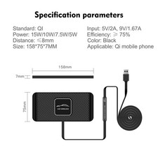 Tragbares 15W kabelloses Ladepad für Autos k...