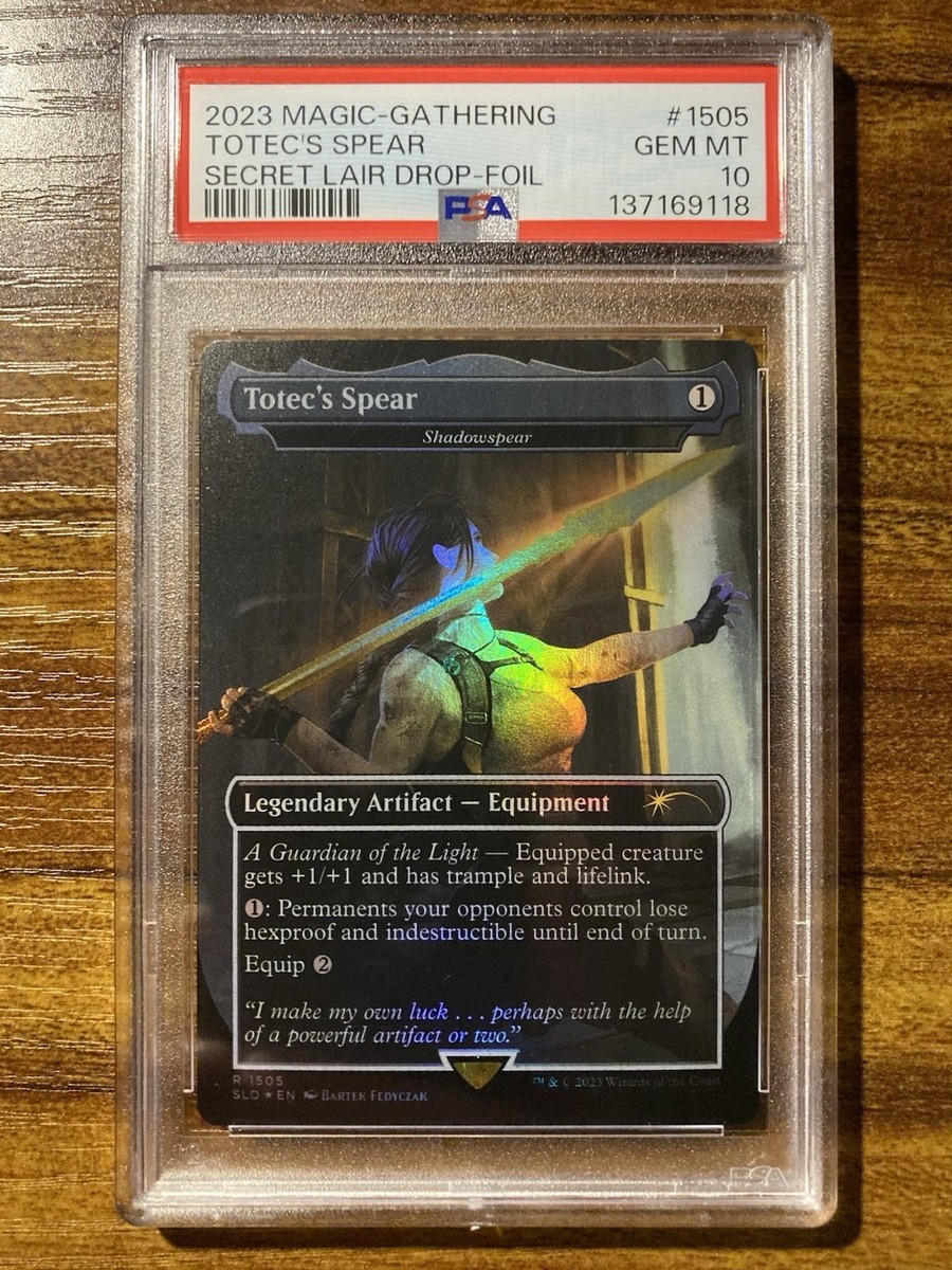 MTG✨TOTEC'S SPEAR (Shadowspear) FOIL✨SLD Tomb Raider PSA 10 RARE