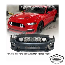 For 2018-2023 Mustang Mach-1 Style Front Bumper Conversion with Lip LED Grille