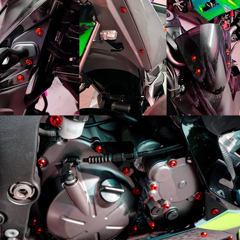 Red Complete Black Fairing Bolt Kit Body Screws Motorcycle replacement Part EOA