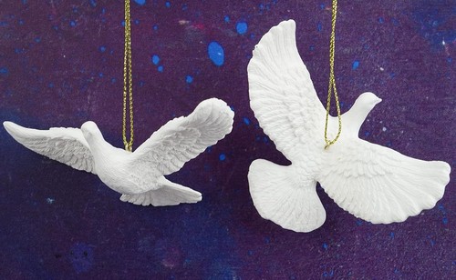 Kurt Adler 4.5" Resin Friendship Dove Ornament Set of 2 - Bild 4 von 5