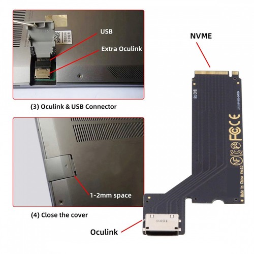 PCI-E4.0 M.2 M-key to Oculink SFF-8611 SFF-8612 Host Adapter for 20246525 - Photo 5/6
