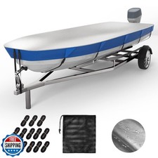 VINPATIO Jon Boat Cover 600D Solution-Dyed Oxford Fabric 10-12ft Heavy Duty T