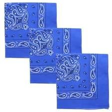 Set of 3 Paisley Bandanas – 100 Cotton 22 Inch Head Scarf Neck Bandana Face C...