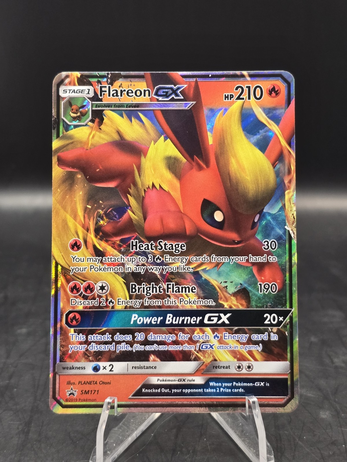 Pokemon TCG Flareon GX SM171 Sun & Moon Black Star Promo Ultra Rare Holo NM
