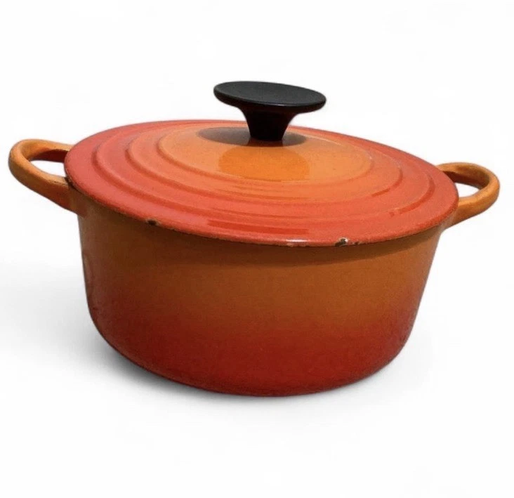 Le Creuset B Flame Orange Enamel Cast Iron Pot Dutch Oven 2Qt France Sourdough
Opens in a new window