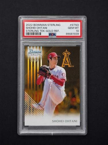 Shohei Ohtani RARE GOLD REFRACTOR /50 SSP BOWMAN CHROME NON AUTO MVP ROY PSA 10