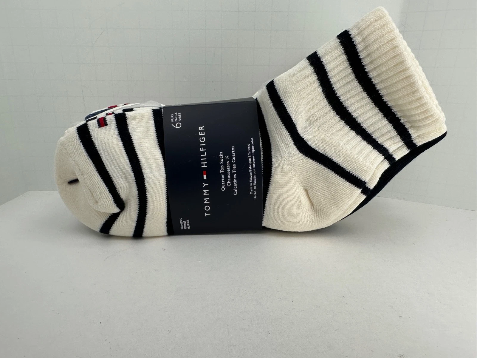Women's TOMMY HILFIGER 80% COTTON Quarter Crew Socks, 6 pair, $35 MSRP⛳️