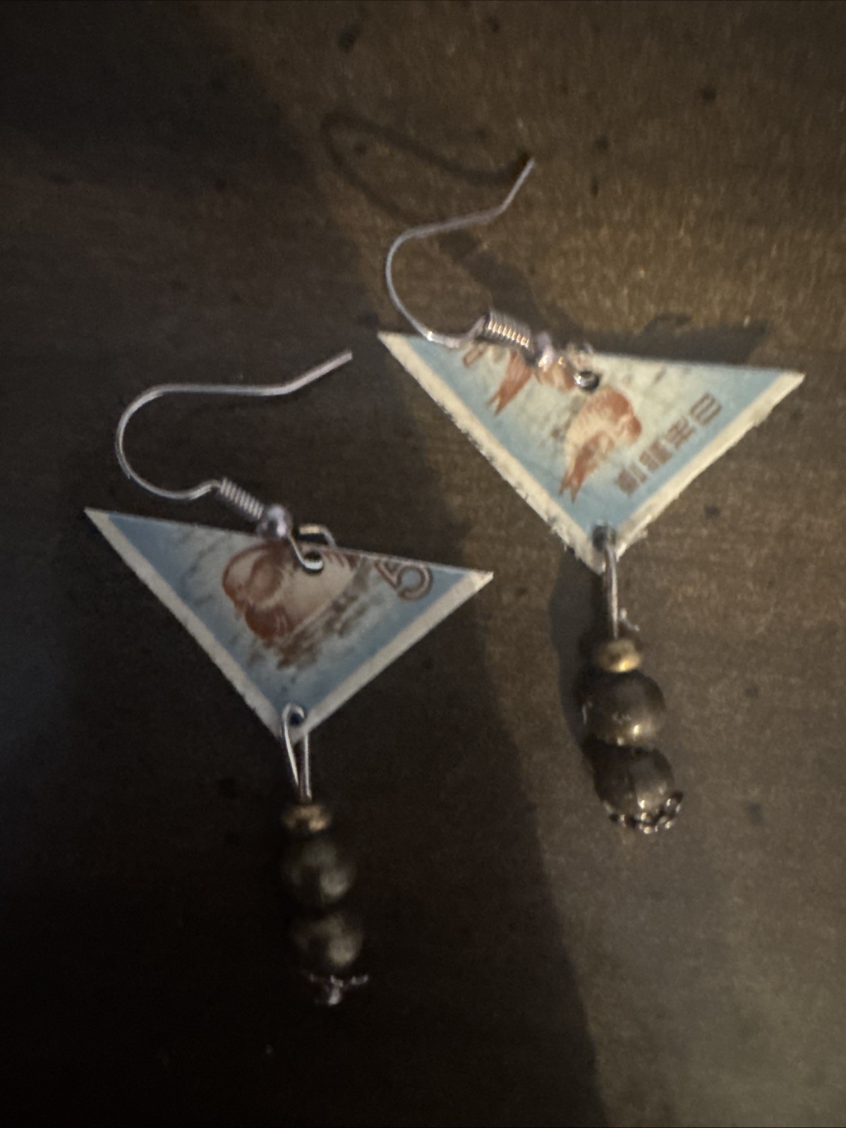 Postage Stamp Dangle Earrings - image 1
