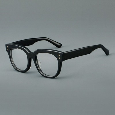Fashion Full Rim Reading Glasses Acetate Black Reader Women Men 51 19-146mm