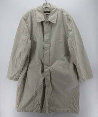 VGT Banana Republic Jacket Men XL Beige Khaki Trench Overcoat Y2K Button Up *