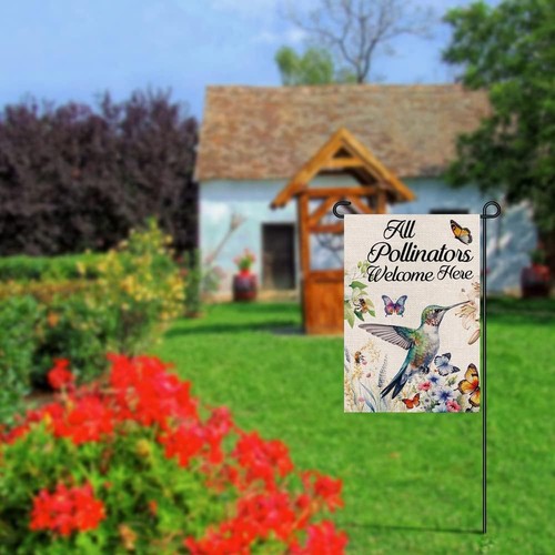 Spring Garden Flag Hummingbird Vertical Double Sided Seasonal Butterfly Yard ... - Picture 4 of 6