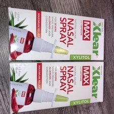 Xlear Max Nasal Spray with Capsicum Maximum Relief  1.5oz x2 Exp 12/2027