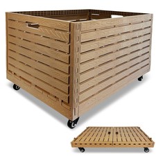 Collapsible Rolling Crate on Wheels, 440lbs Capacity Foldable Storage Bins He...