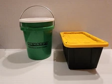 Menards Mini Bucket W/ Lid, Teeny Tote 0.5-Quart BPA-Free, 4in Tall HTF 2 Pack