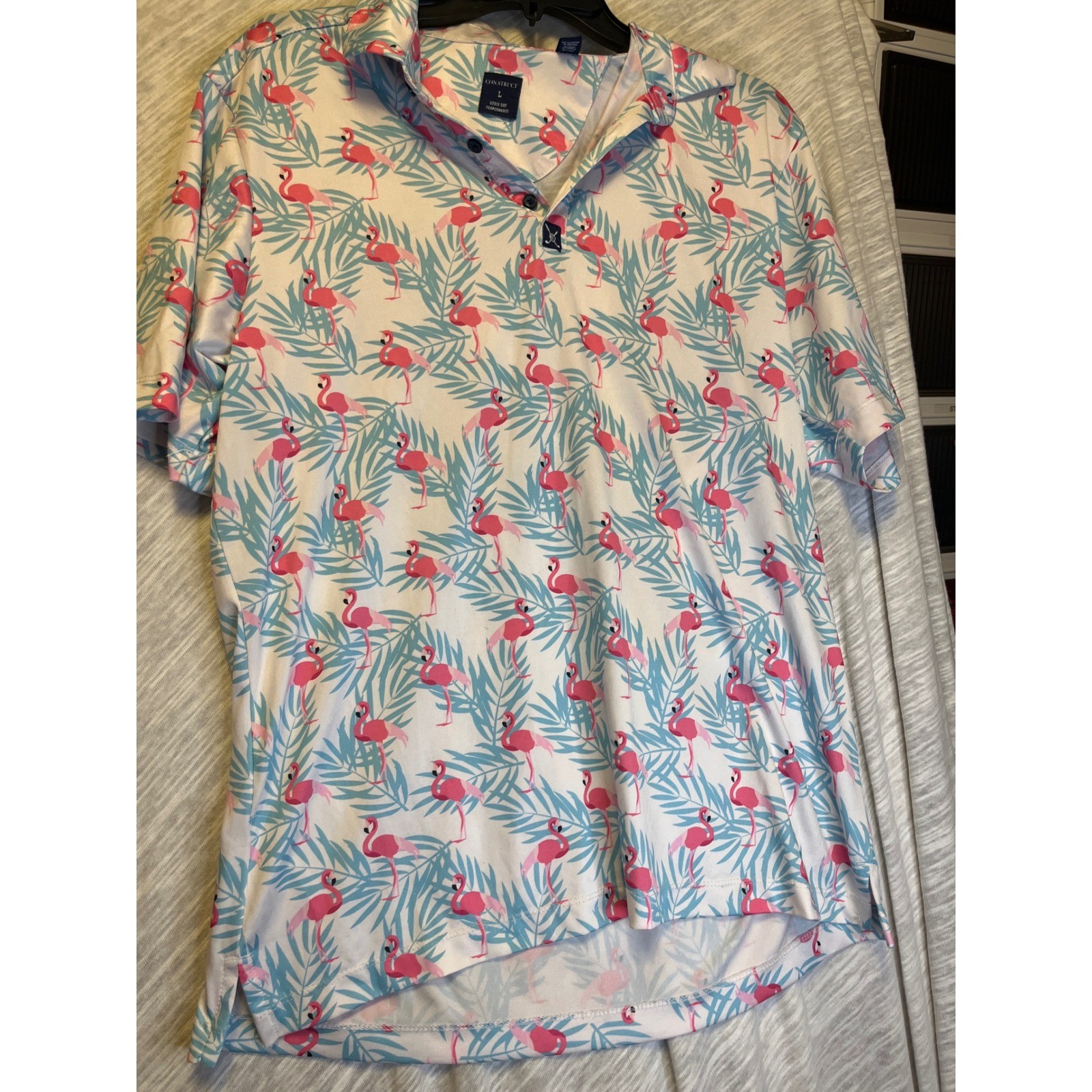 CONSTRUCT Mens Quick Dry Performance Flamingo Lea… - image 1