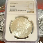 1885-O Morgan Silver Dollar $1, New Orleans Mint, Business Strike, NGC MS66