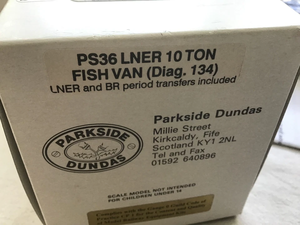 PARKSIDE DUNDAS O GAUGE PS36 LNER 10 TON FISH VAN /  WAGON UNBUILT KIT - Image 2 of 3