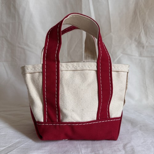 LL Bean MICRO Mini CANVAS Boat & Tote RED Embroidered SNOWFLAKE Christmas - Picture 7 of 20