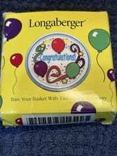 Longaberger Basket Tie-on Accessory - Congratulations - In Original Packaging