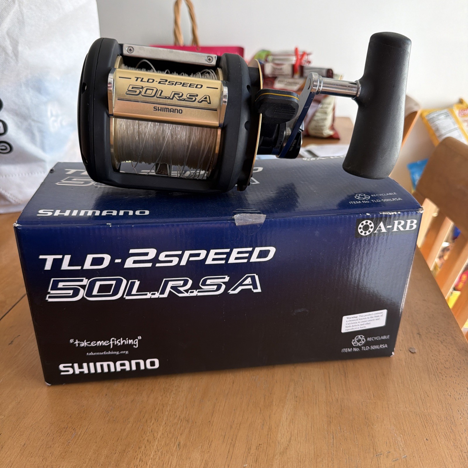 Shimano TLD 2 Speed 50 LRS Graphite Fishing Reel Black Gold 