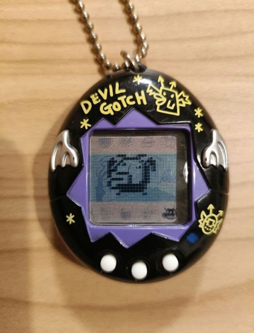Bandai Devilgotchi Tamagotchi 1998 Black Rare Vintage Tested Working Used