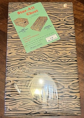 Vintage 70s Stor-All Chest Cardboard Under Bed Storage Box Zebra