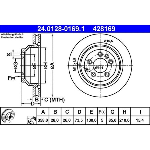 ATE BREMSSCHEIBEN 358mm + CERAMIC BELÄGE HINTEN passend für AUDI Q7 4L 2005-2015 - Bild 4 von 8