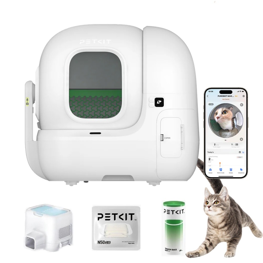 PETKIT AI-Camera Self Cleaning Automatic Litter Box WiFi App Control Odor-Free