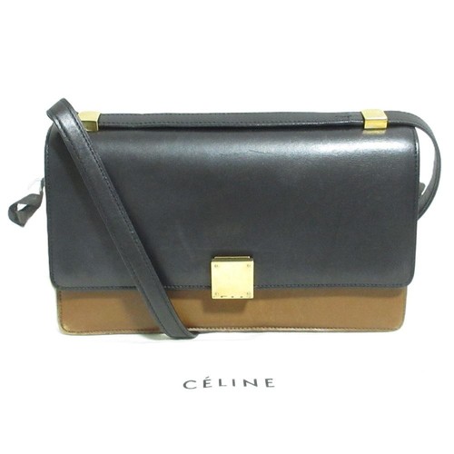 CELINE Phoebe Philo Classic Box Shoulder Bag, Black/Brown Women Used From Japan