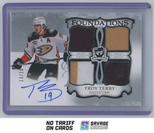 2023-24 UD The Cup Foundations Quad Jersey Auto Troy Terry /15 #F-TT Anaheim