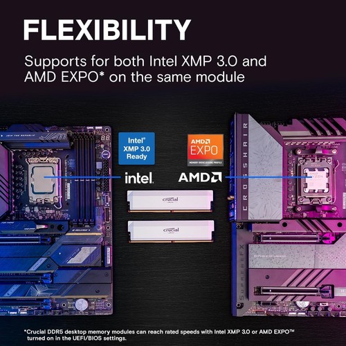 Crucial Pro DDR5 RAM 32GB Kit (2x16GB) 6000MHz CL36, Overclocking Gaming Memory, - 第 5/6 張圖片