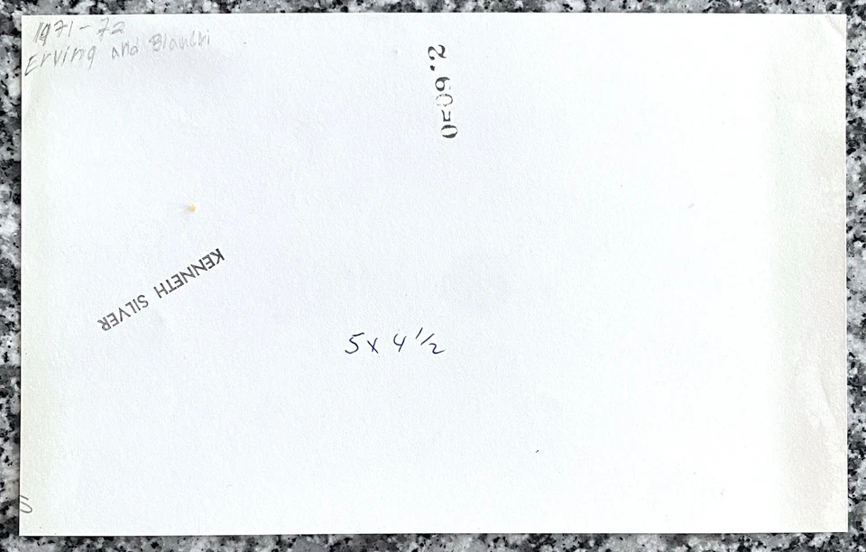 1971-72 Novato Julius Erving "Dr. J Y Entrenador Al Bianchi" Tipo 1 Foto Original Foto 2 de 2