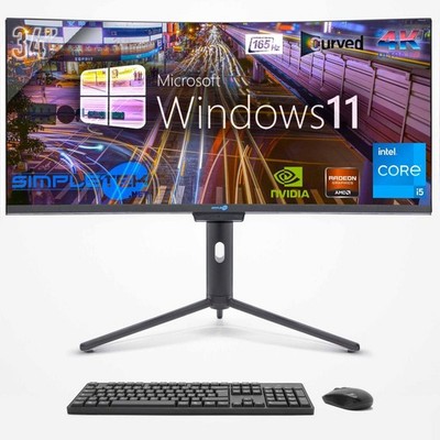 Aio All In One I5 34'' Curved 4k Win11 Gpu GTX1660 16gb 960gb Editing Pc Gaming
