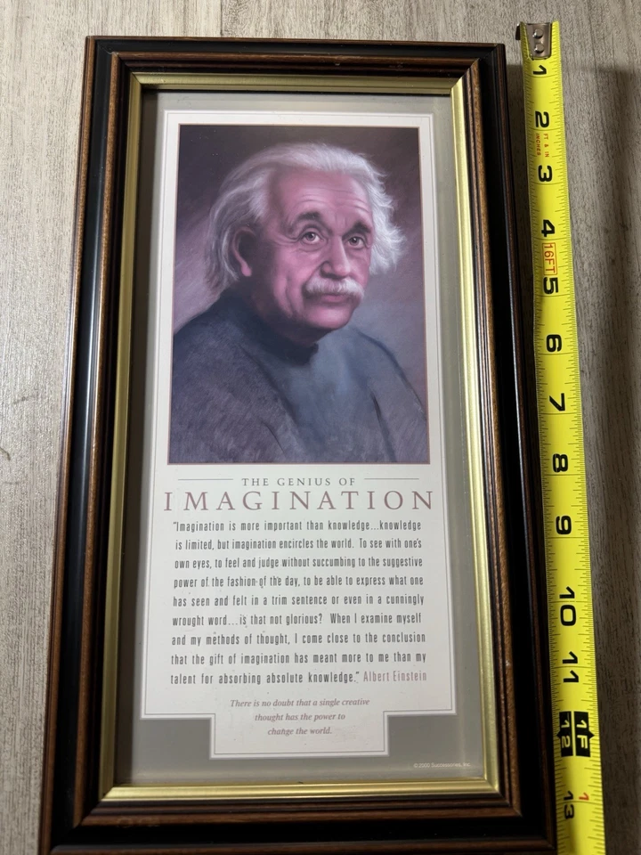 Vintage 2000s  Successories Albert Einstein “The Genius Imagination” Frame - Image 2 of 4