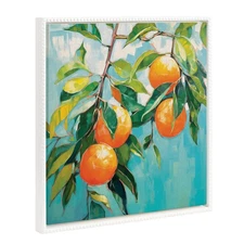 Sylvie Beaded Orange Tree Vintage Framed Canvas Wall Art by The Creative Bunc...