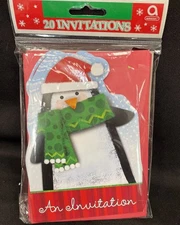 Happy Penguin Christmas Party Invitation 20 Pack Holiday Winter
