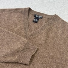 Daniel Bishop Cashmere Sweater Pullover Mens 2XL Brown V-Neck Long Sleeve