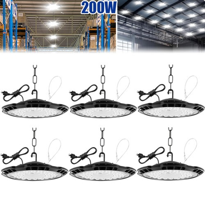 #ad #ad 6Pack 200W UFO LED High Bay Light Factory Warehouse Commercial Light With Plug $109.99