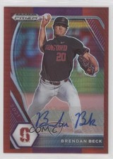 2021 Panini Prizm Draft Picks Red & Purple Hyper Brendan Beck #PDP55 Auto 18l6