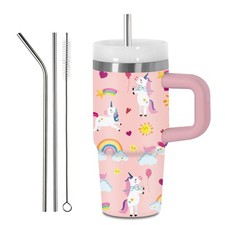 Hiboss Unicorn Gifts for Women Girls, 14 oz Unicorn Tumbler with Handle and S...